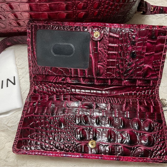 $FIRM$ Brahmin ROSE OMBRE Hillary Crossbody Genuine Leather Bag + ADY Wallet - Picture 8 of 10